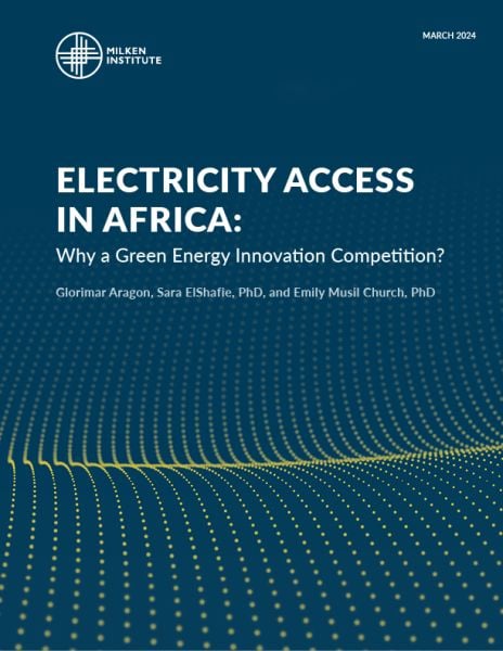 Electricity Access in Africa: Why a Green Energy Innovation Competition?